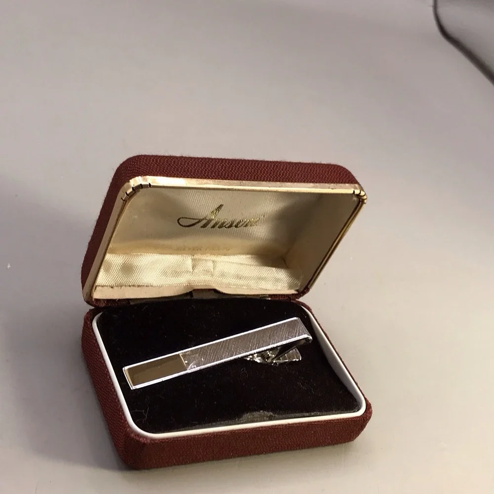 Vintage Anson Silver Filled Etched Tie Clip‎